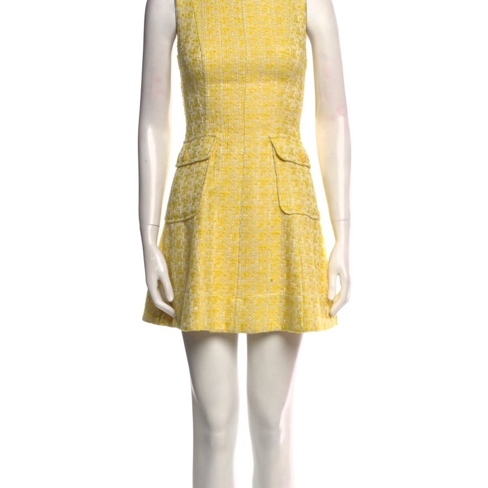 STAUD Yellow Tweed Dress